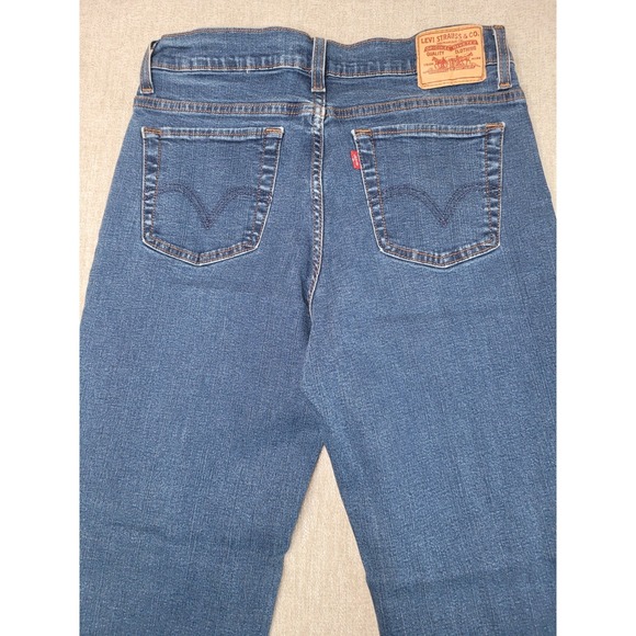 Levis Perfectly Slimming 512 Jeans Women 10M Blue Bootcut Stretch Mid Rise Denim - Picture 2 of 12